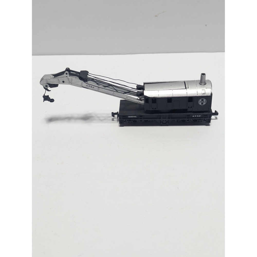 Bachmann N Scale Santa Fe ATSF 250-Ton Steam Crane Car 199774 Black Silver